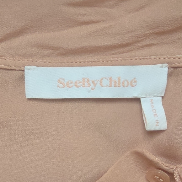 See By Chloé Lightweight Blouse in Blush Peach Large - Picture 6 of 7